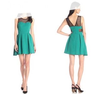 BCBGeneration Sweet Heart Mesh Neckline Dress